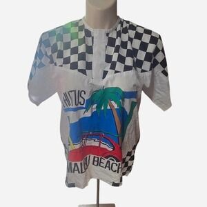 MENS RETRO MALIBU BEACH SHIRT SIZE LARGE‎